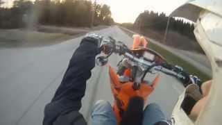 KTM EXC 450 || Supermoto wheelies and burnout ||