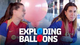  BOOM! EXPLODING BALLOONS CHALLENGE WITH CLAUDIA PINA & CATA COLL | FC Barcelona 