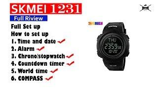 How to setting SKMEI 1231full set up compass, alarm, stopwatch, timer and others