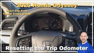 How to reset my trip odometer on the 2025 Honda Odyssey 