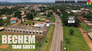 Bechem Aerial view in the Tano South Ahafo Region of Ghana 4K