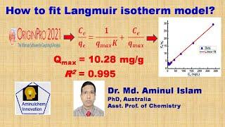 How to fit Langmuir isotherm model in Origin