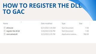 How to register the dll to GAC | How to register the assembly to GAC