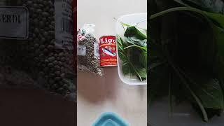 SAUTEED MUNG BEANS WITH SARDINES + DAHON NG SILI | CHICHARON