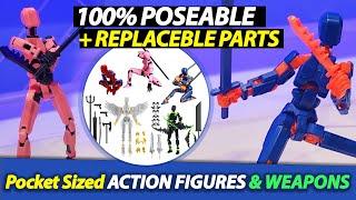 5 Perfect Stop Motion Action Figures - Fully posable Toys with Movable Joints & Multiple Weaponry