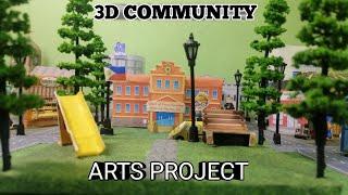 DIY MINIATURE 3D COMMUNITY | SCHOOL PROJECT | DIORAMA