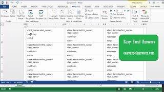 Creating Labels from a list in Excel