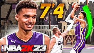 7'4 VICTOR WEMBANYAMA BUILD on NBA 2K23 - IMPOSSIBLE DEMIGOD BUILD 2K23