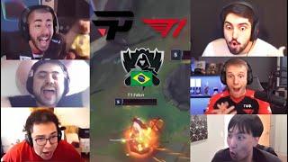 STREAMERS REAGEM aos MELHORES MOMENTOS da Pain Gaming CONTRA a T1 no WORLDS 2024