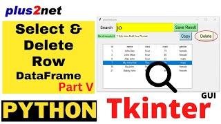 Selecting and deleting row from DataFrame and showing result in Treeview  Part V