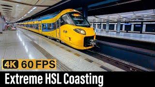 Train Cab Ride NL / Extreme HSL Coasting / Watergraafsmeer - Schiphol - Rotterdam / ICNG / Apr 2024