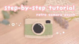 crochet retro camera pouch  beginner crochet tutorial | crochet bag pouch | QUICK & EASY CROCHET