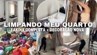 LIMPANDO MEU QUARTO • FAXINA COMPLETA + DECORAÇÃO NOVA 