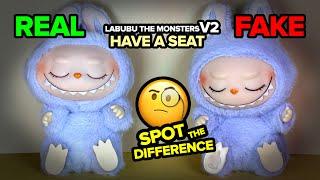 FAKE vs REAL LABUBU THE MONSTERS V2 POP MART Have A Seat Plush Blind Box | Stop Buying Fake Labubu