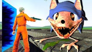 SONIC THE DEVOURER IN THE MAZE WITH PORTALS ATTACKS US SONIC EXE Garry's Mod Sandbox