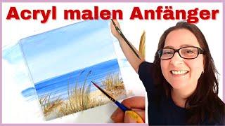 Meer & Dünen mit Acryl malen für Malanfänger ganz einfach! Echtzeitvideo | Acrylmalerei für Anfänger