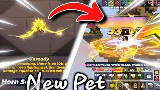 I got New Pet +  Sword Effect in Bedwars - Horn 50 || Blockman Go