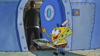 Spongebob delivers pizza to Ryder