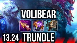 VOLIBEAR vs TRUNDLE (TOP) | 10 solo kills, 500+ games, Dominating | KR Grandmaster | 13.24