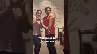 Workout at Taj Falaknuma Palace #hyderabad#taj#falaknumapalace#workout#gym#couple#holiday#gym