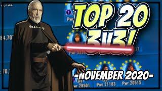 Top 20 3v3 GAC Teams November 2020! | Star Wars: Galaxy of Heroes