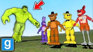 THE INCREDIBLE HULK VS ALL FNAF ANIMATRONIC NPCs! - Garry's Mod Gameplay - Gmod Sandbox