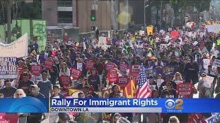 Hundreds March In Rally Downtown In Support Of Immigrant Rights