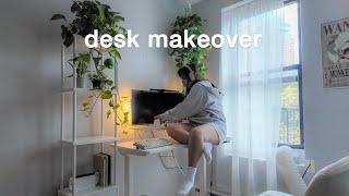 desk makeover vlog | making my work from home desk setup a tiny bit more ~aesthetic~