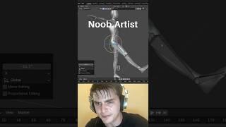 Noob vs Pro artist: Rigging a character #blendertutorial #blender #blendercommunity #blender3d #b3d