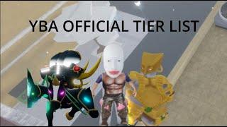 [YBA]  OFFICIAL SHINY TIER LIST [MADE BY WITHERED]