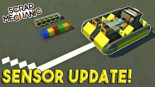 COLOR DETECTION SENSOR UPDATE! - Scrap Mechanic Update Gameplay - AI Color Sensing Bot