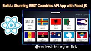 Build a Stunning REST Countries API App with React JS  | Frontend