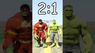 FLASH HULK vs GREEN HULK in GTA 5! (BATTLES) #shorts