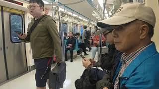 台北捷運淡水信義線唭哩岸站10：47分拍攝134次開往大安的高運量系統鋼輪鋼軌式捷運列車，(唭哩岸站→大安站路程景)