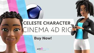 Celeste C4D rig| African American Female character | Animation ready