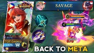 Layla Best 1 Hit Savage Build & Emblem Be like!! (Brutal DMG) Build Top Global Layla! - MLBB