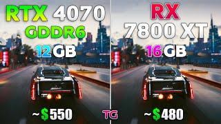 RTX 4070 GDDR6 vs RX 7800 XT - Test in 10 Games