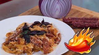 Острая итальянская паста с колбасками | Готовим дома быстро и вкусно