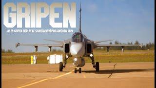 JAS 39 Gripen Skavsta Airshow 2024! Powerful display.