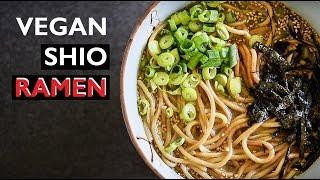 How to make vegan Ramen Recipe | Shio Broth | EASY Japanese Noodle Soup (塩ラーメン)