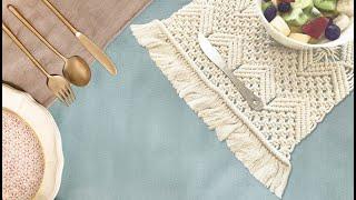 Boho Placemats, Handmade Cotton Woven Macrame Placemats Table mats for Dining Table Bohemian Wedding