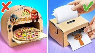 DIY Cardboard Pizza !?  *We Made Rainbow Inside Out 2 Cake*