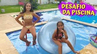 DESAFIO DA PISCINA | DESAFIO DO FUTEBOL NA PISCINA COM AS MENINAS