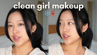 5 MINUTE clean girl winter makeup routine ️ (no foundation)
