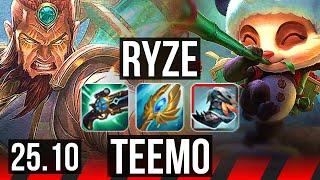 RYZE vs TEEMO (TOP) | 4/2/9 | KR Diamond | 25.10