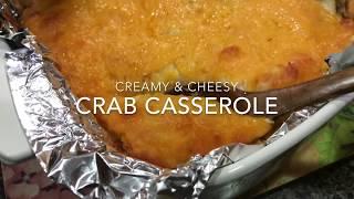 Creamy & Cheesy Crab Casserole Recipe/Cooking & Eating Sounds- ASMR