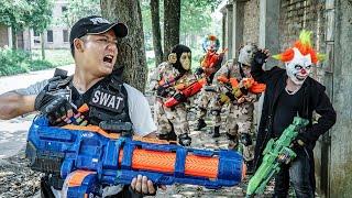 LTT Nerf Mod : SEAL MARINES Fight Hegemony Nerf Guns RED SATAN Mask