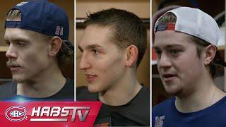 Guhle, Hutson and Montembeault address the media at practice | LIVE PRESS CONFERENCES