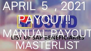 DSWD MASTER LIST - Waitlisted 1st tranche , 2nd tranche , 3rd tranche (APRIL 5, 2021)