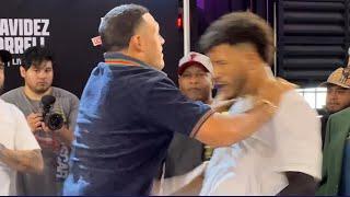 HEATED David Benavidez PUSHES David Morrell after handshake DISS as Brawl almost breaks out!